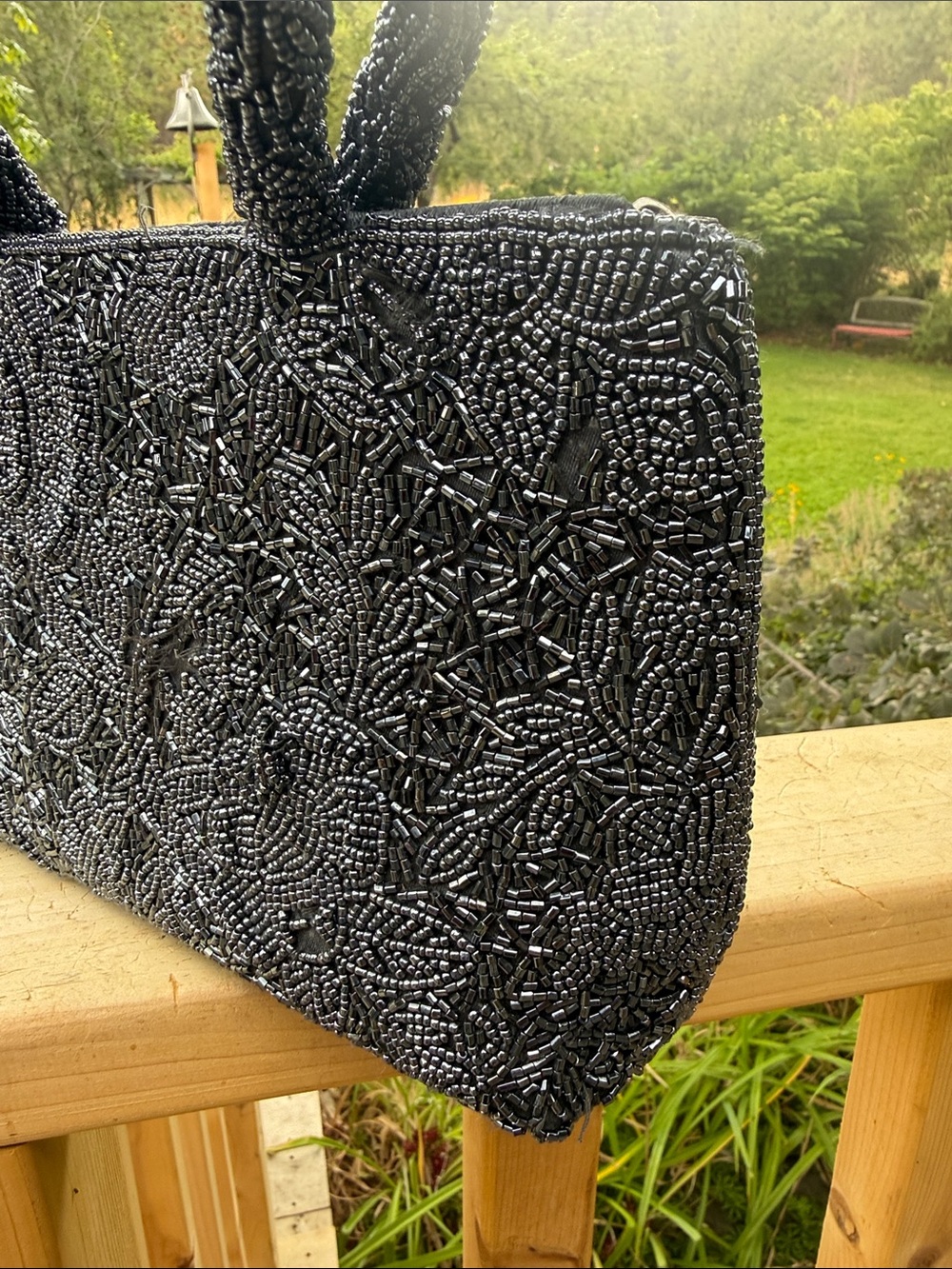 Vintage Blue Beaded Evening Bag - Picture 3 of 14